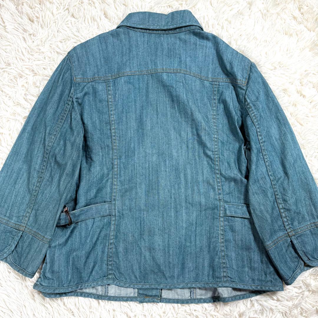美品✨バーバリーロンドン デニムシャツ ノバチェック 刺繍 ストレッチ 三陽商会