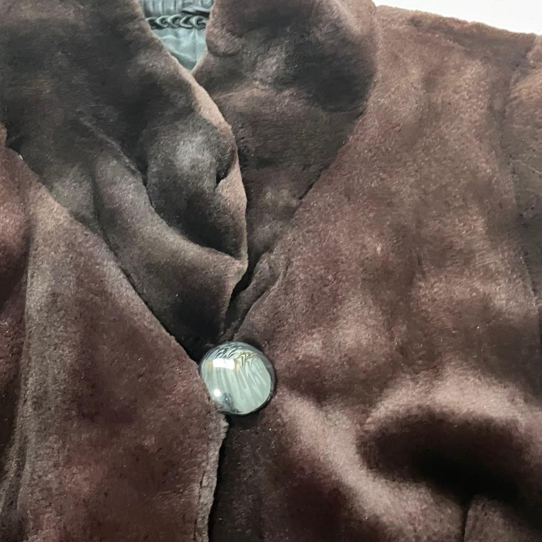 美品 サガロイヤル ミンク 毛皮 リアルファーコート ブラウン