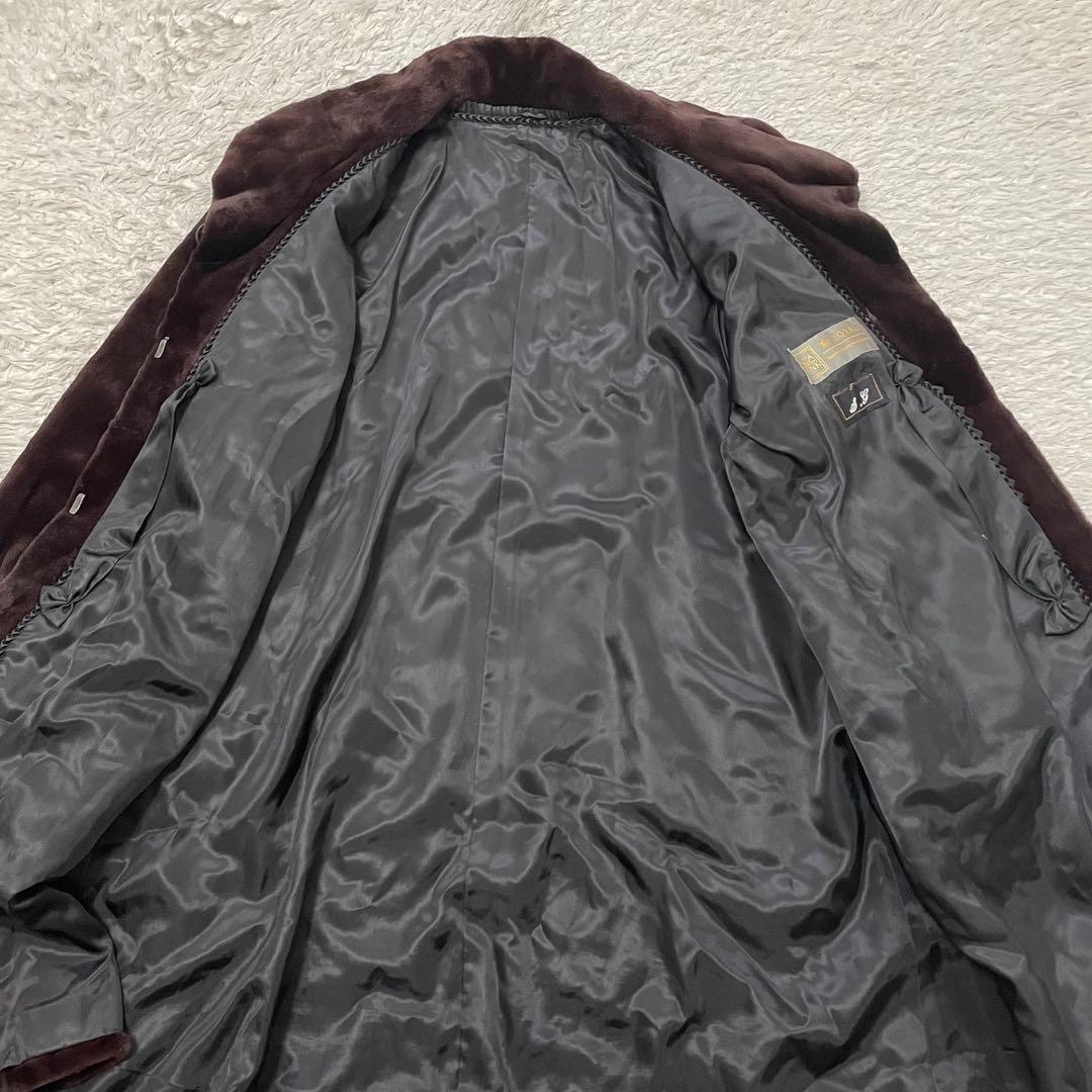 美品 サガロイヤル ミンク 毛皮 リアルファーコート ブラウン