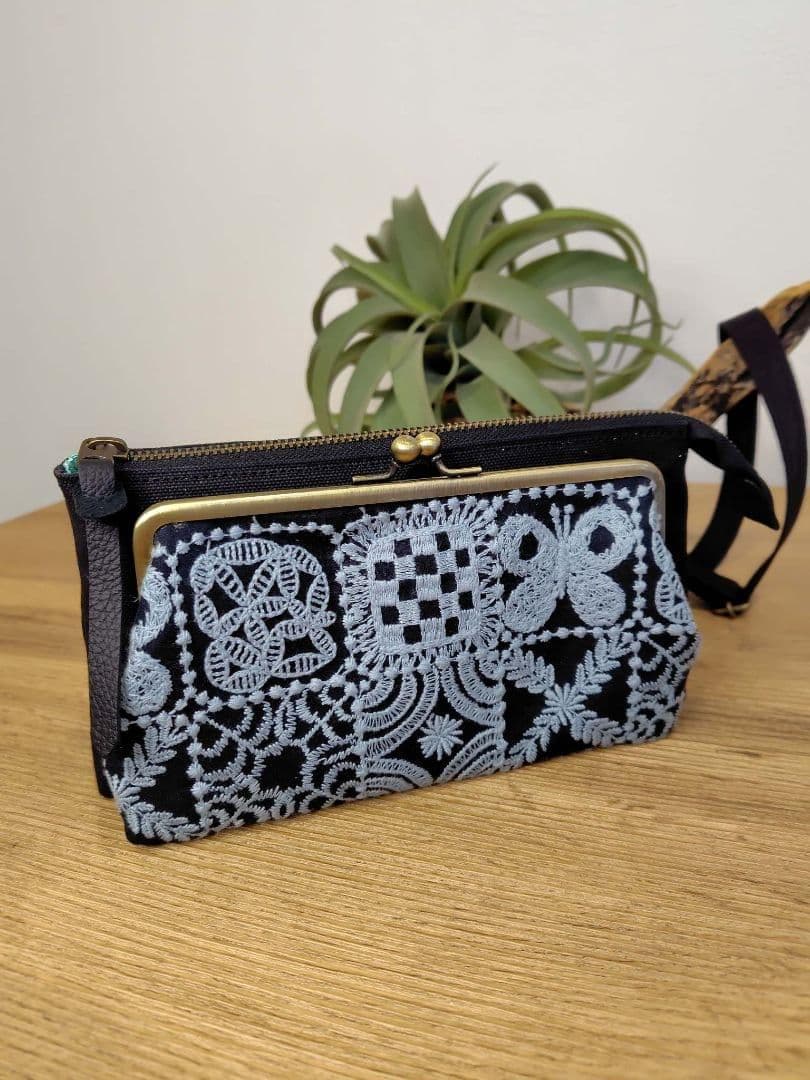 【専用】/forest tileフォレストタイル　ネイビー/がま口お財布ポ