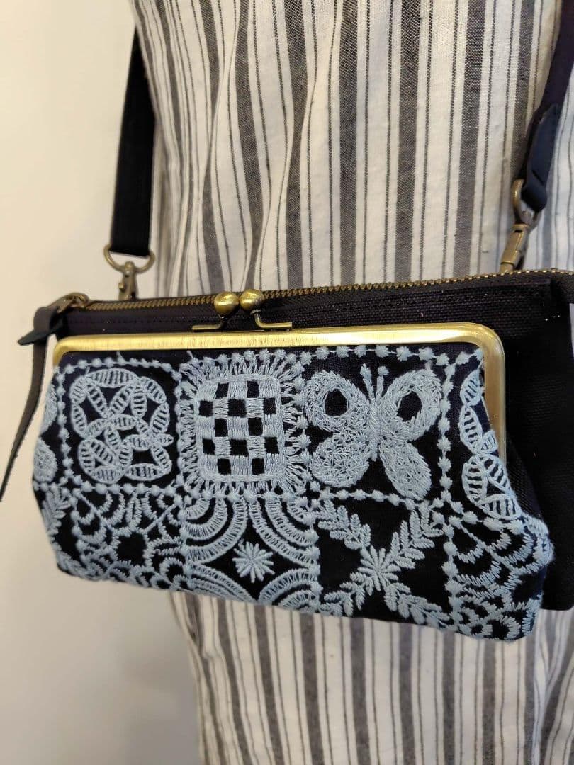 【専用】/forest tileフォレストタイル　ネイビー/がま口お財布ポ