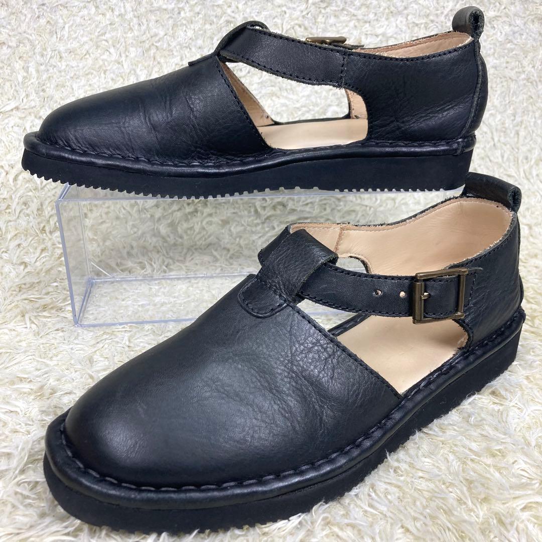 『美品』PUNTO PIGRO Tストラップ レザーシューズ ブラック レザー