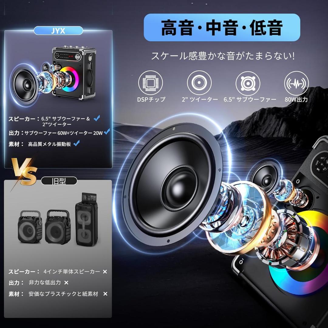 スピーカーセット 拡声器 ワイヤレスマイク２本 Bluetooth 5.