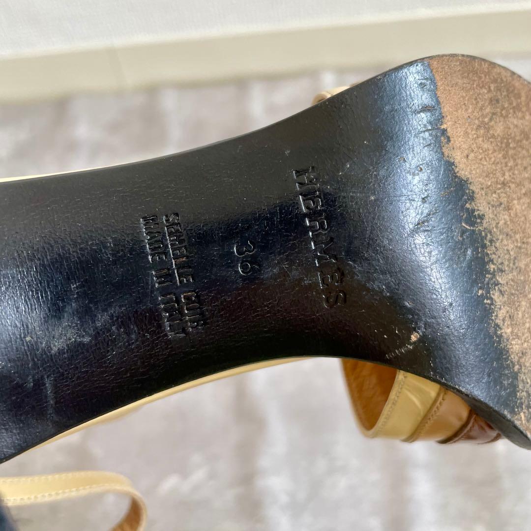 エルメス アンサン サンダル ヒール マルチカラー 36サイズ