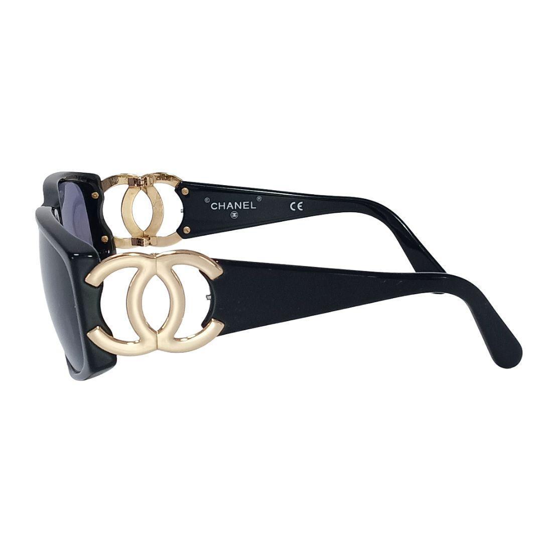 シャネル CHANEL サングラス ココマーク ブラック ゴールド ケース付