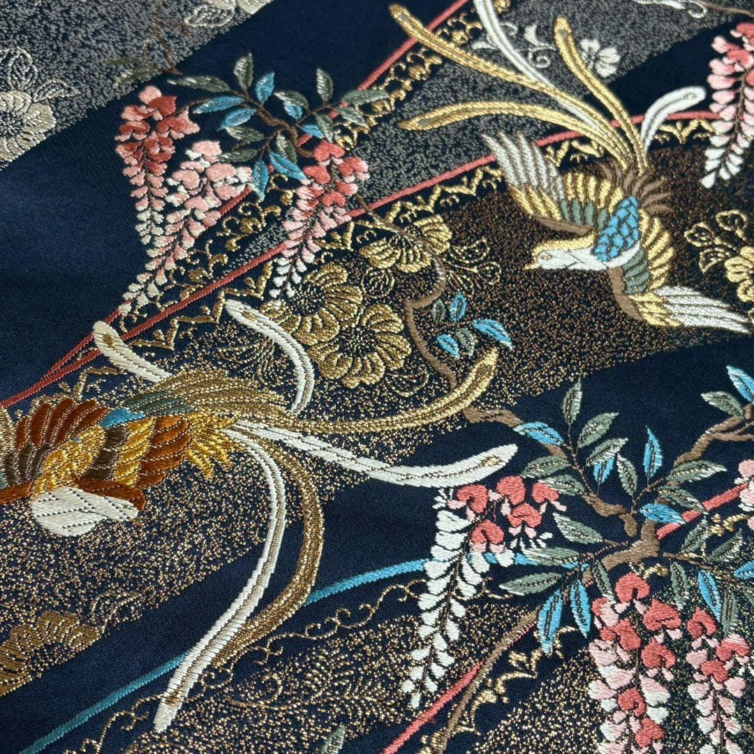 ★ゆき★様［6148］袋帯 美品 舞鳳凰花文様 唐織 六通 金銀糸 正絹 着物