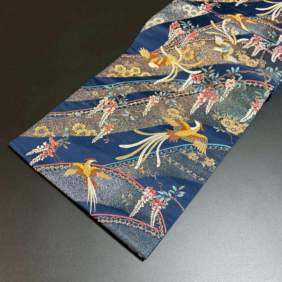 ★ゆき★様［6148］袋帯 美品 舞鳳凰花文様 唐織 六通 金銀糸 正絹 着物
