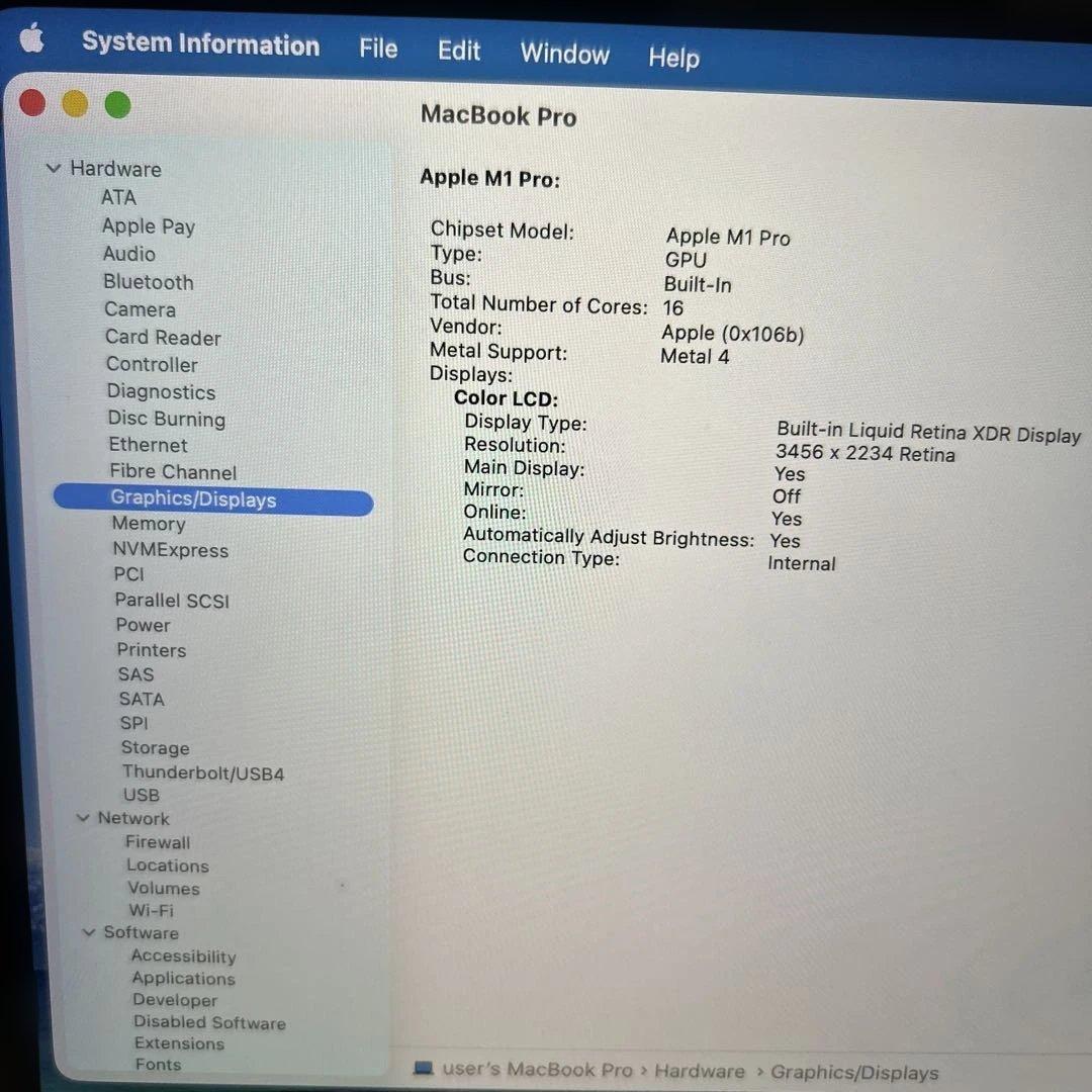 快速MacBook Pro M1 32GB 16core 500GB