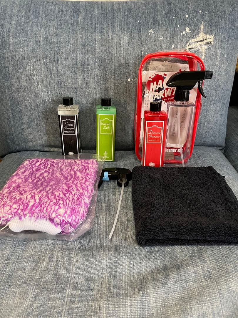 ながら洗車　セット　ビギナーズラック　スノーシャンプー　ミット　脱脂シャンプー