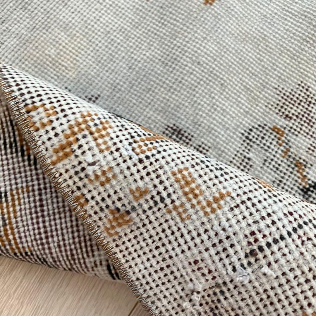 ライトグレー54×199ブラック　キャラメル　ランナー　トルコヴィンテージラグ