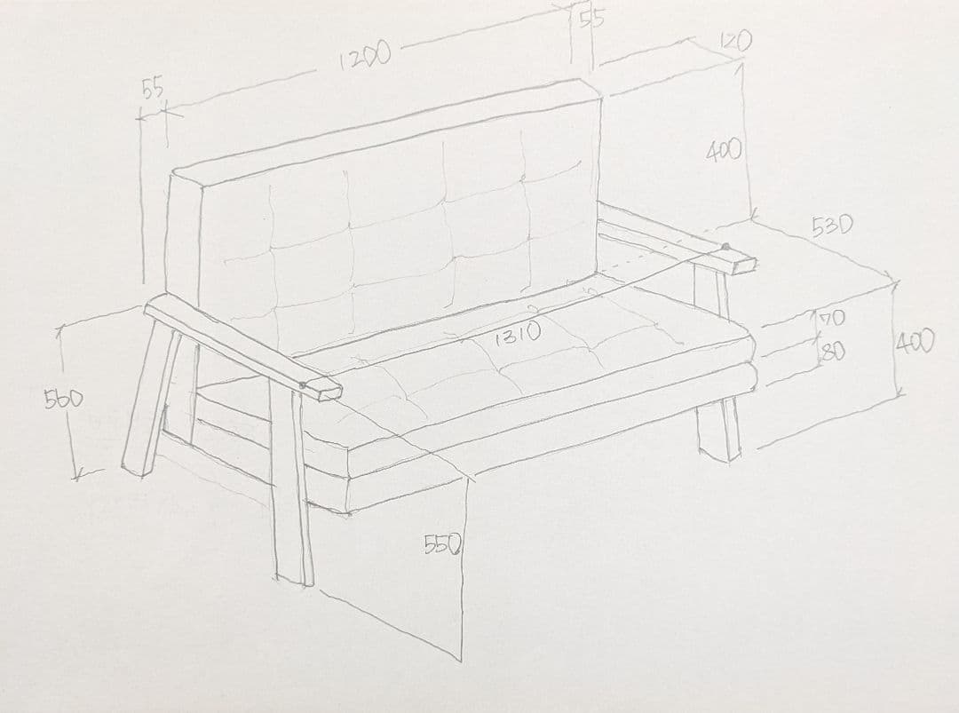 クリーム色 2人掛けソファ モダンデザイン