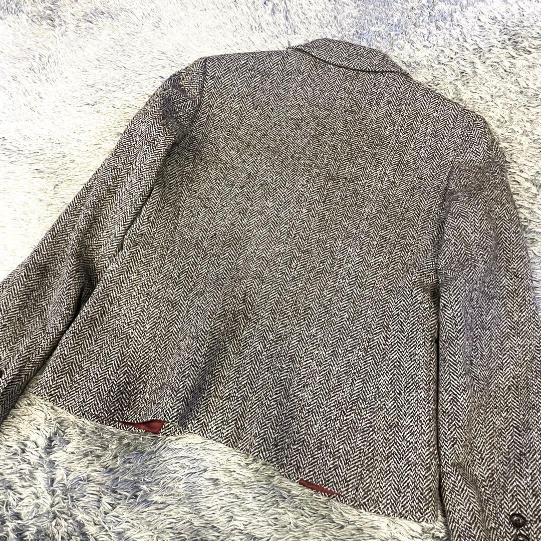 【極美品】マックスマーラ 銀タグ テーラードジャケット ヘリンボーン グレー系