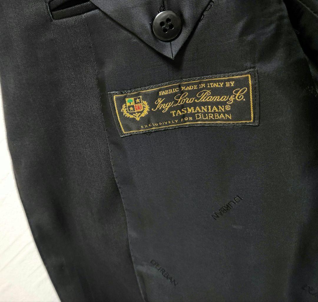 ダーバン　ロロピアーナ　パーソナルオーダー　メンズ　スーツ　ブラック　ストライプ