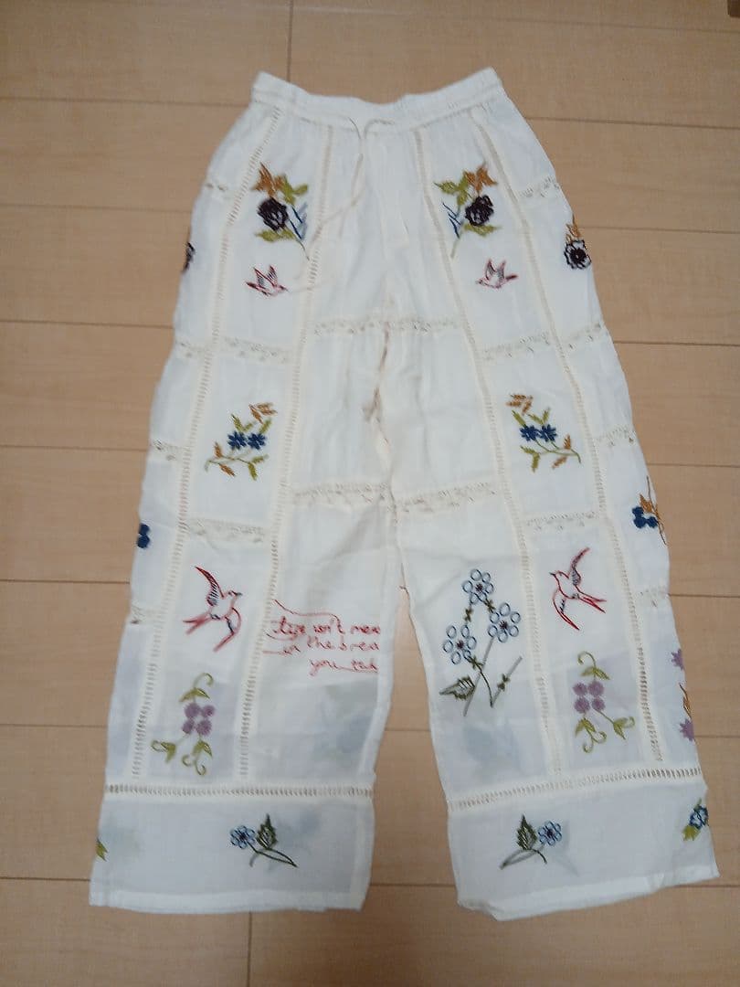 パンツ todayful embroidery patchwork trousers
