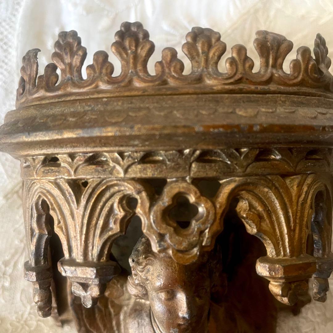 【レア】真鍮製天使のコンソール壁掛けエンジェル　フランスアンティーク