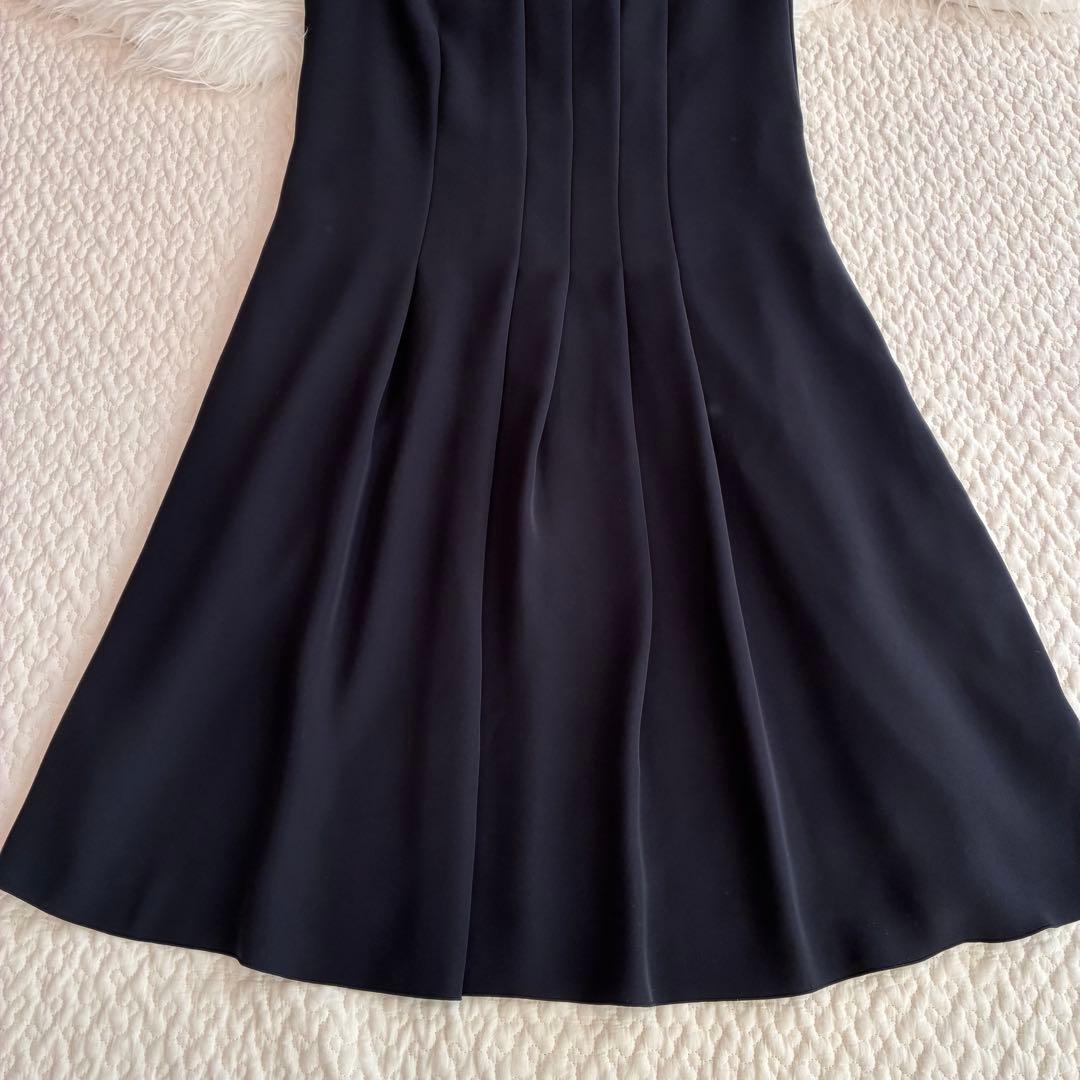 美品♡フォクシーニューヨーク　プリーツタックワンピース　ネイビー　40