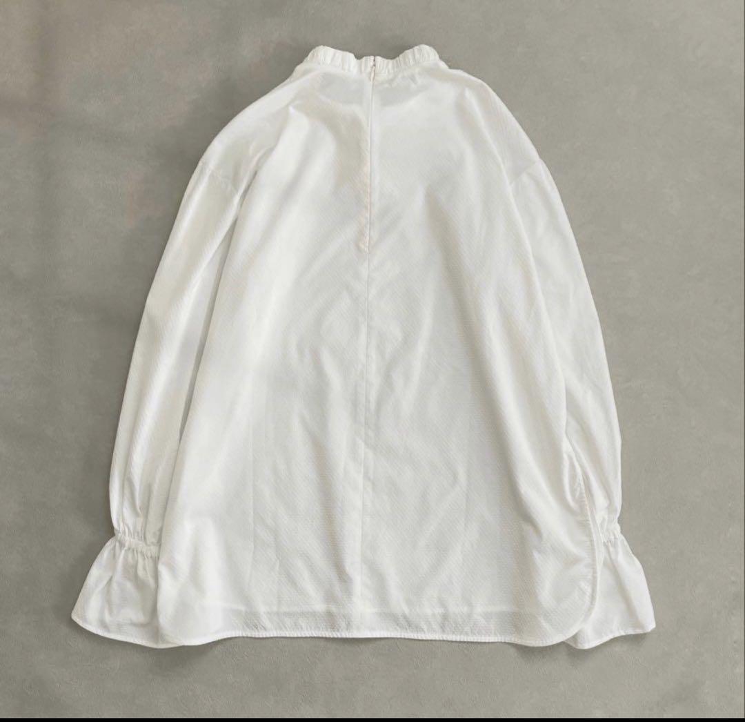 united arrows ボウタイドットフレアスリーブブラウス