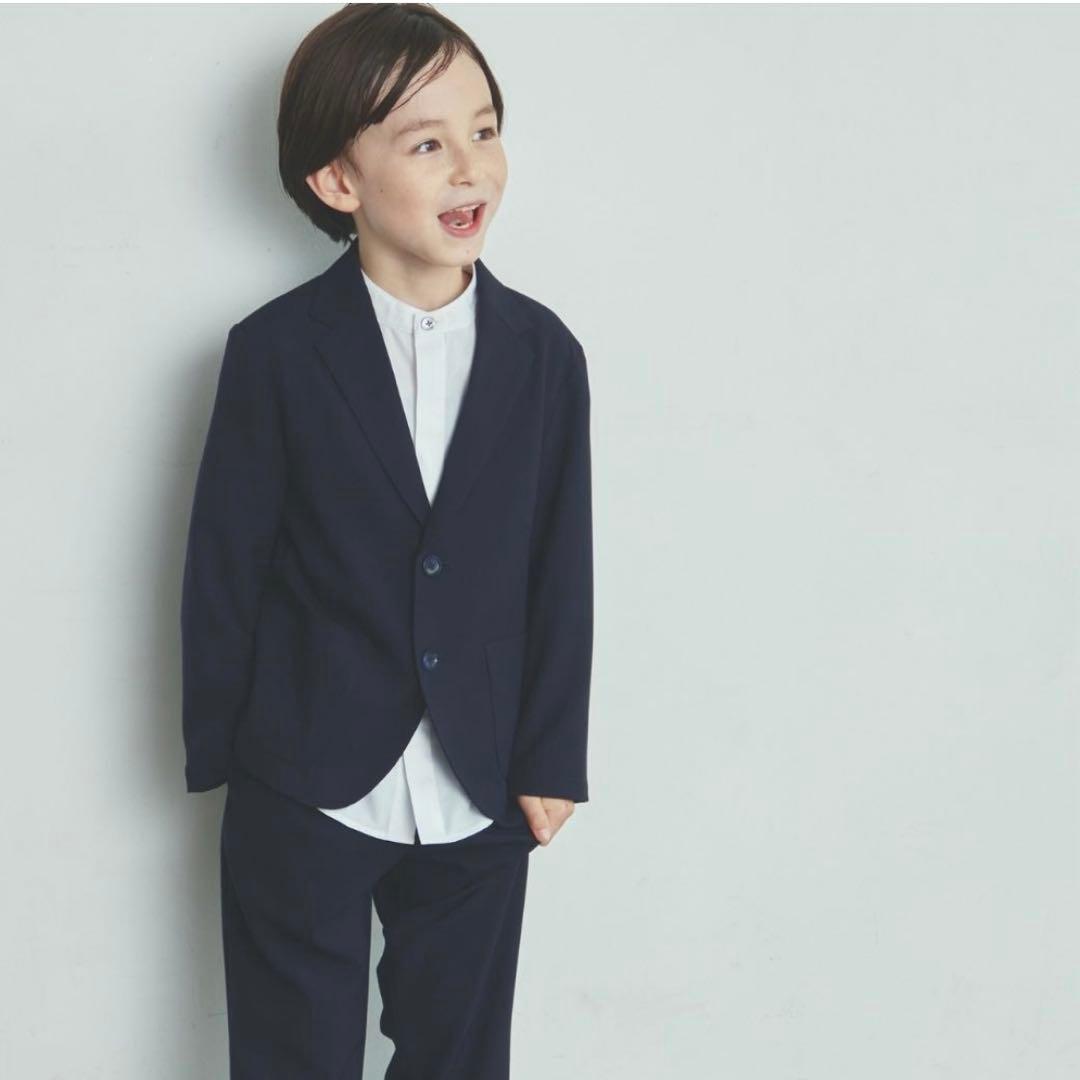 ショパン　入学式　男の子 120 ストレッチスーツ　ネイビー　シャツセット