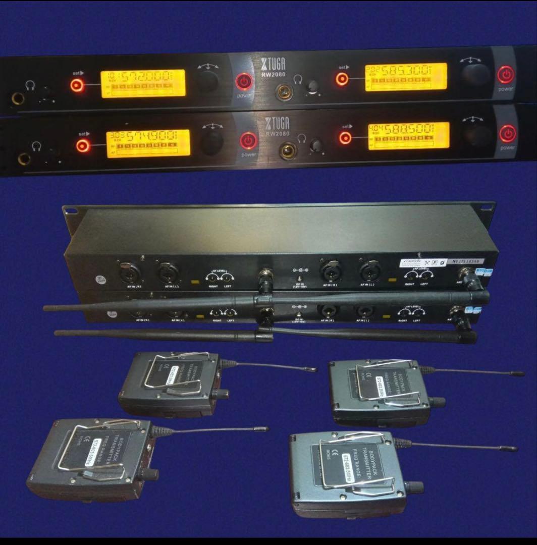 【イヤモニ】インイヤーモニターシステム XTUGA RW-2080 ×2受信機4