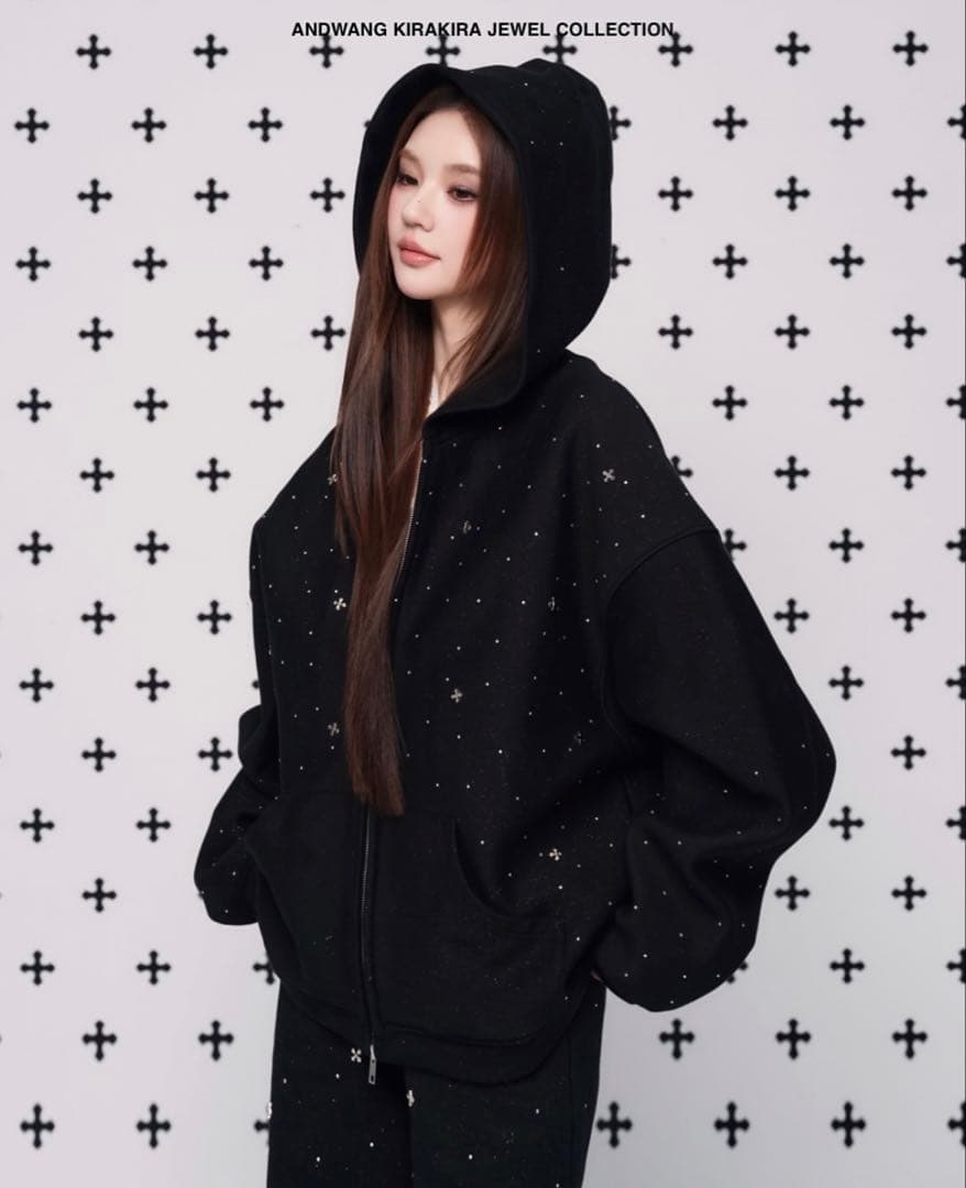 andwang Kirakira jewel pants black Mサイズ