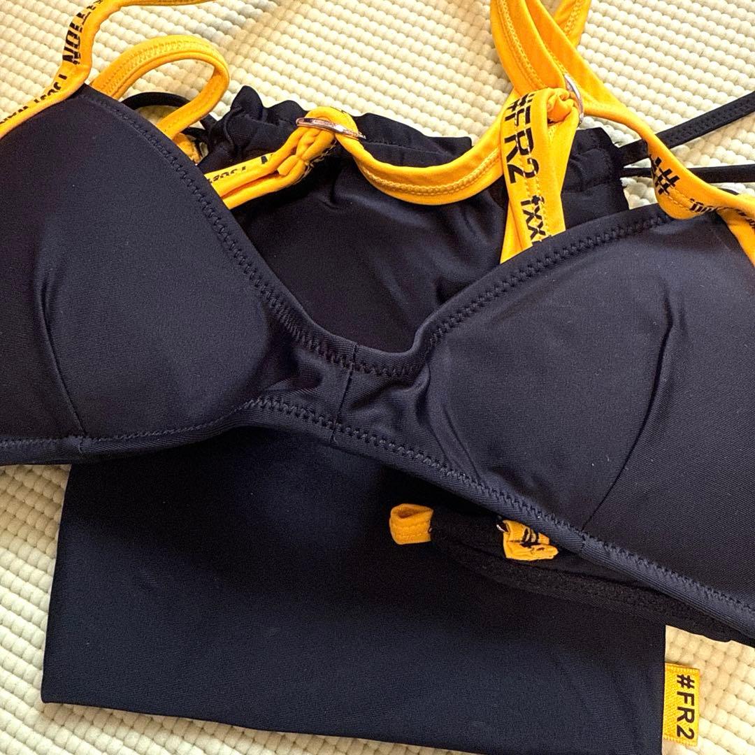 FR2 イエローLayered Bikini 黒/ピンク セパレート水着