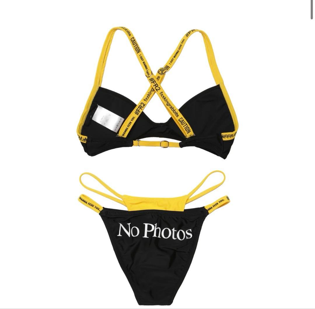 FR2 イエローLayered Bikini 黒/ピンク セパレート水着