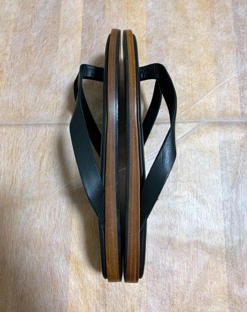 名作 KRISVANASSCHE レザーサンダル ブラック 40 トング