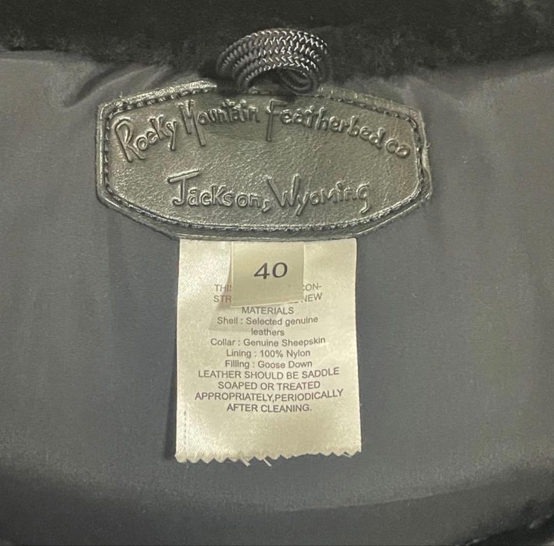 ロッキーマウンテンフェザーベッド オールレザー ダウンベスト 40 L 美品