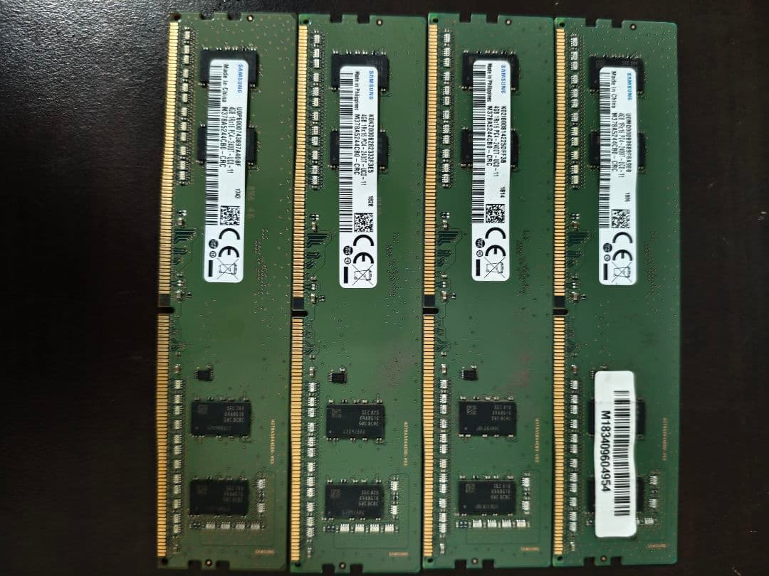 J*J様 Samsung DDR4 4GB メモリ 4枚セット 合計16G デス