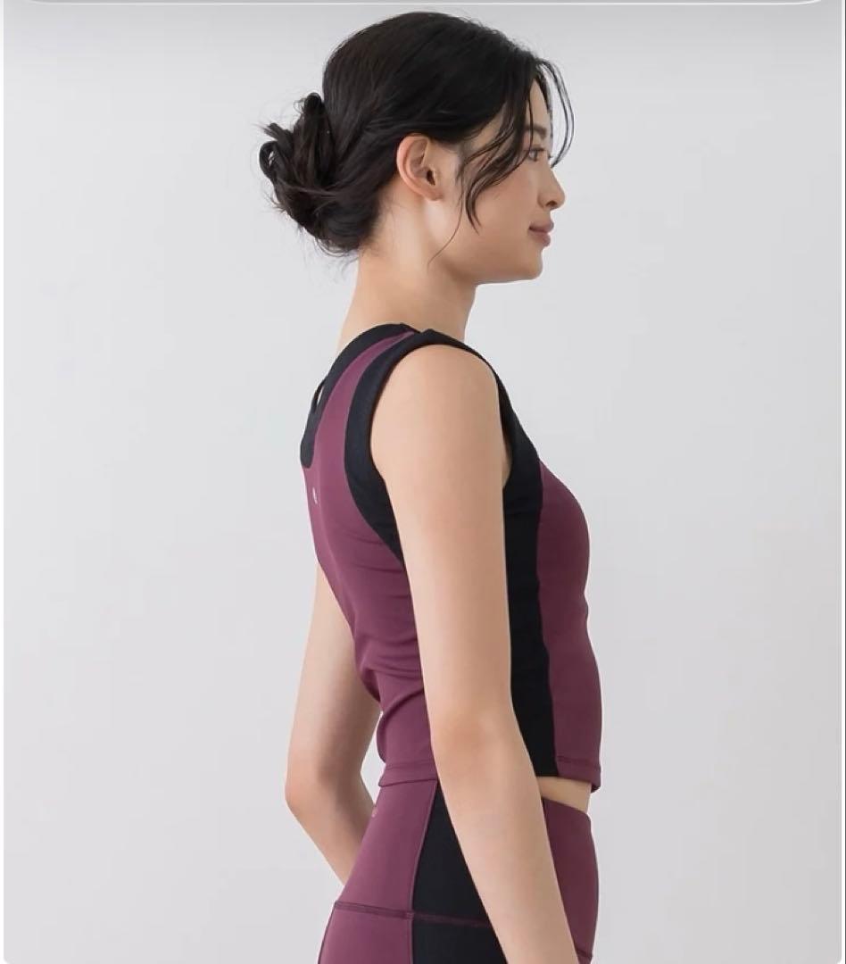 新品未開封【SUKALA】バイカラーショートタンクトップ(S/ワイン)