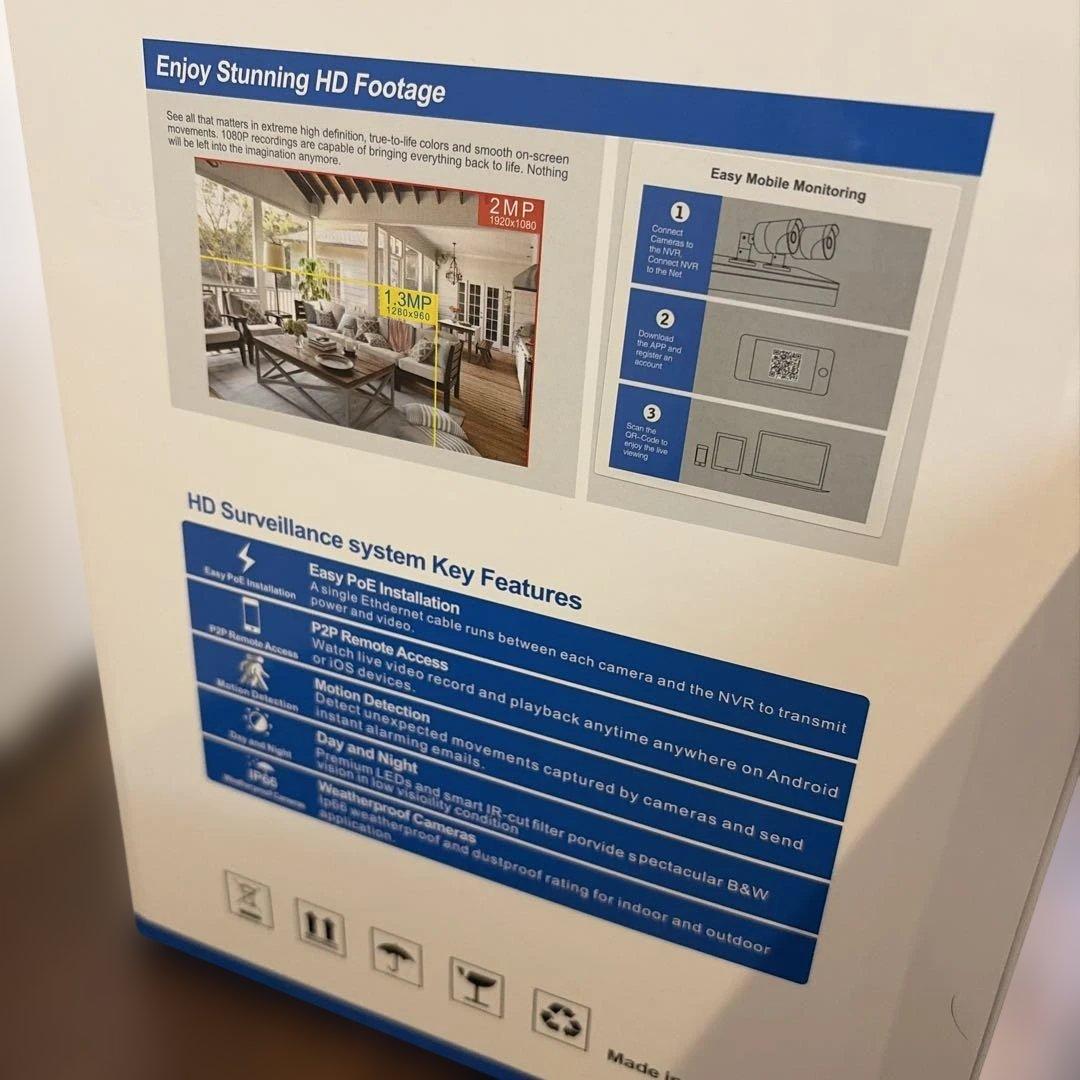 防犯カメラ4台　500万画素　2TBHDD 12/15までお値下げ中‼️