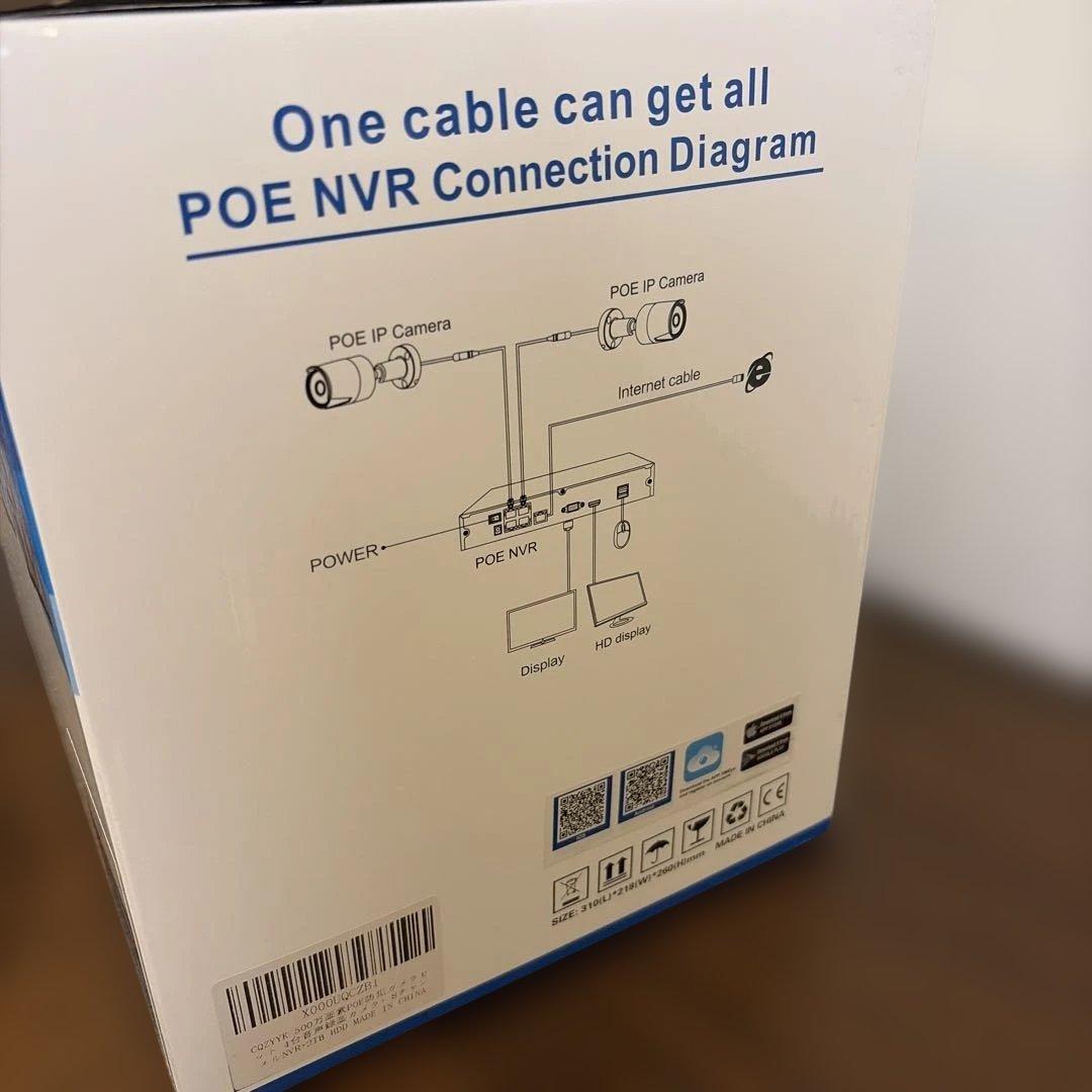 防犯カメラ4台　500万画素　2TBHDD 12/15までお値下げ中‼️