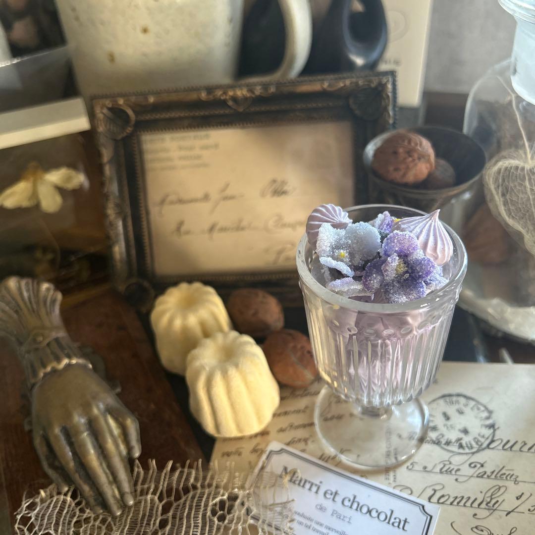 フェイクスイーツ すみれの砂糖づけ スイーツデコレーションカップ ラスト1個