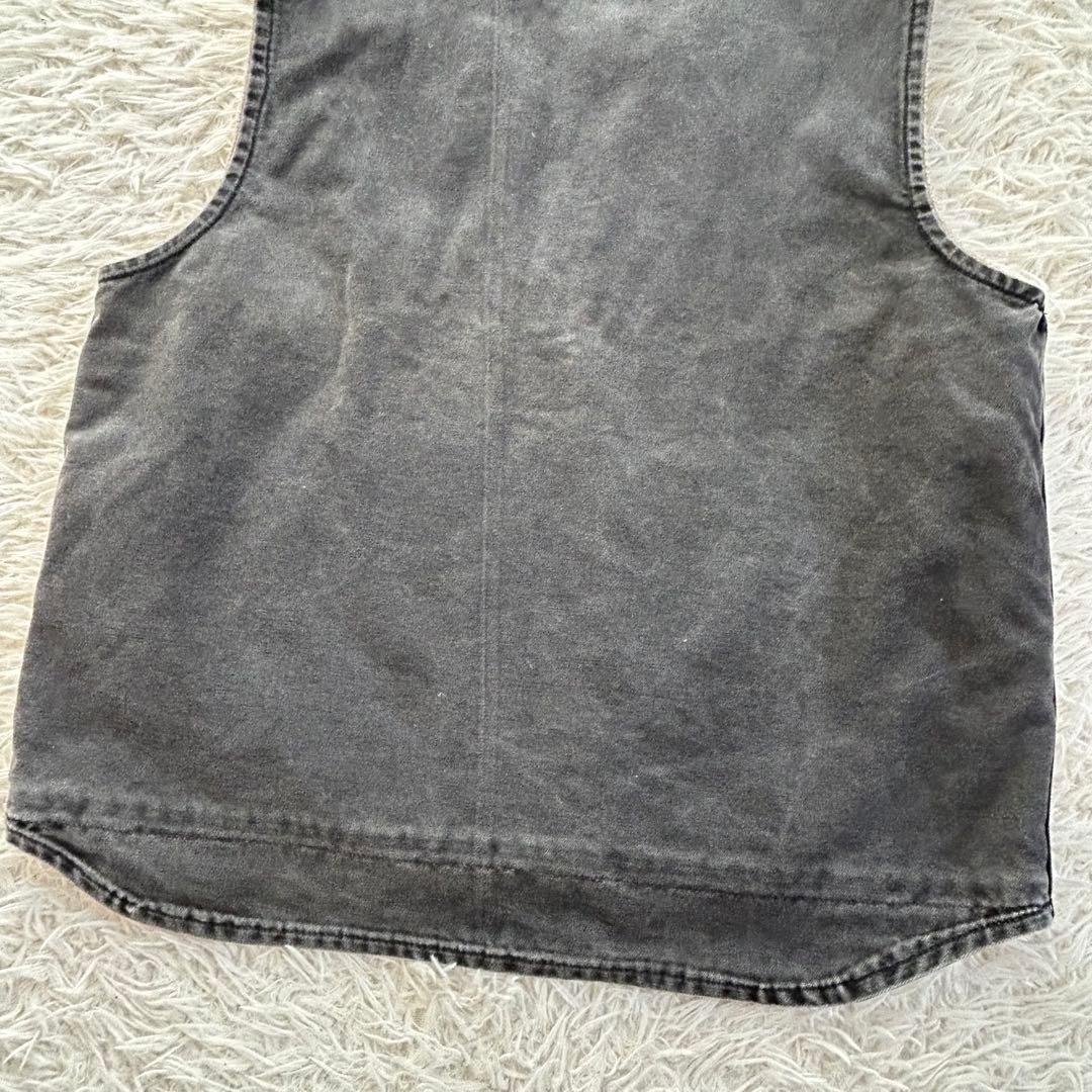 Carhartt USA製 ダックベスト デニム　チャコールグレー ボア L