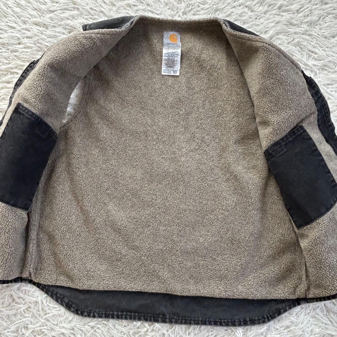Carhartt USA製 ダックベスト デニム　チャコールグレー ボア L