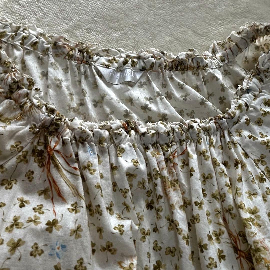 ピンクハウス　綿ローン　チュニック　ピコフリル　四葉のクローバー【訳あり】P49