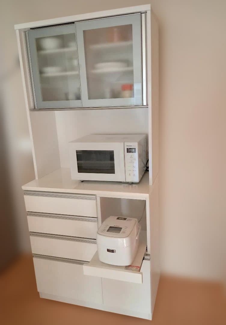 ニトリ キッチンボード（食器棚）幅 90cm ホワイト【送料込み】