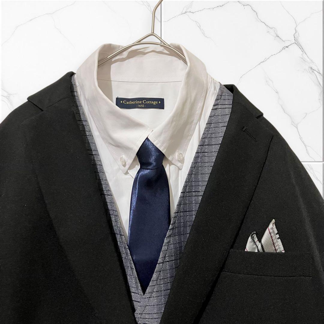 165E ゆったり体型 キッズスーツ フォーマル 卒業式 男の子 ウエスト調整可