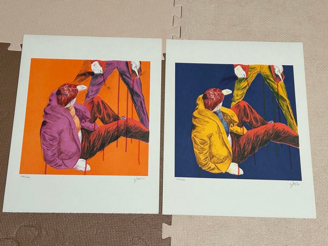 真作保証☆横尾忠則【ナイフの男】リトグラフ・2枚組・グラフィックデザイナー