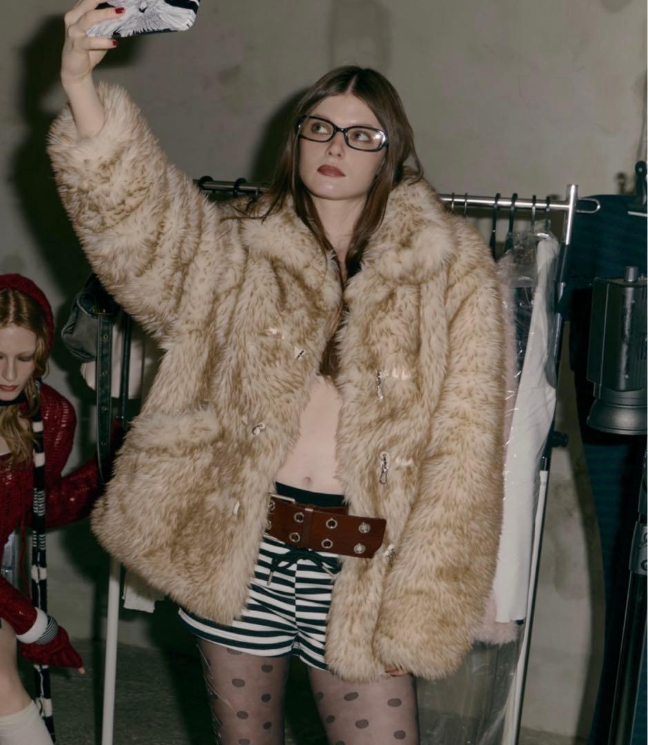 【SHAGGIE】 ViVi掲載 トグルボタンファーミドルコート