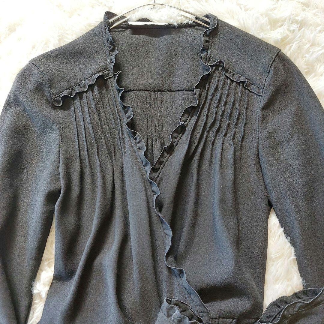 ADORE ワンピース サイズ38 黒 ラップワンピース リボン