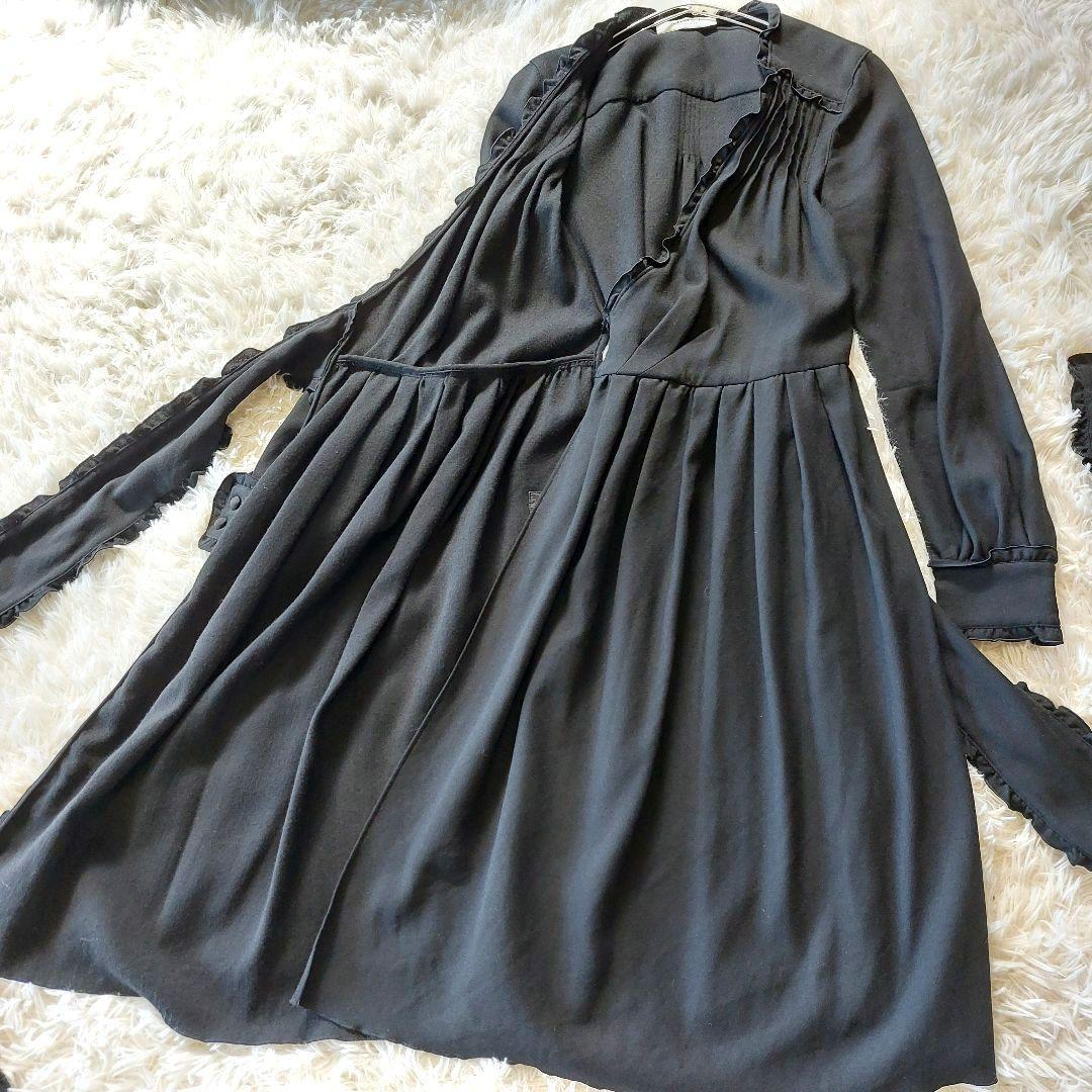 ADORE ワンピース サイズ38 黒 ラップワンピース リボン