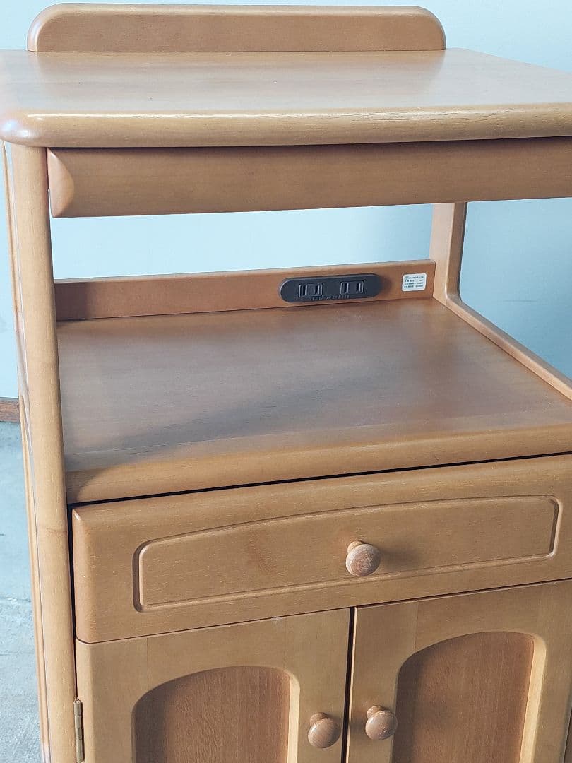 Karimoku カリモク ナチュラルウッド 天然木 電話台 ファックス台