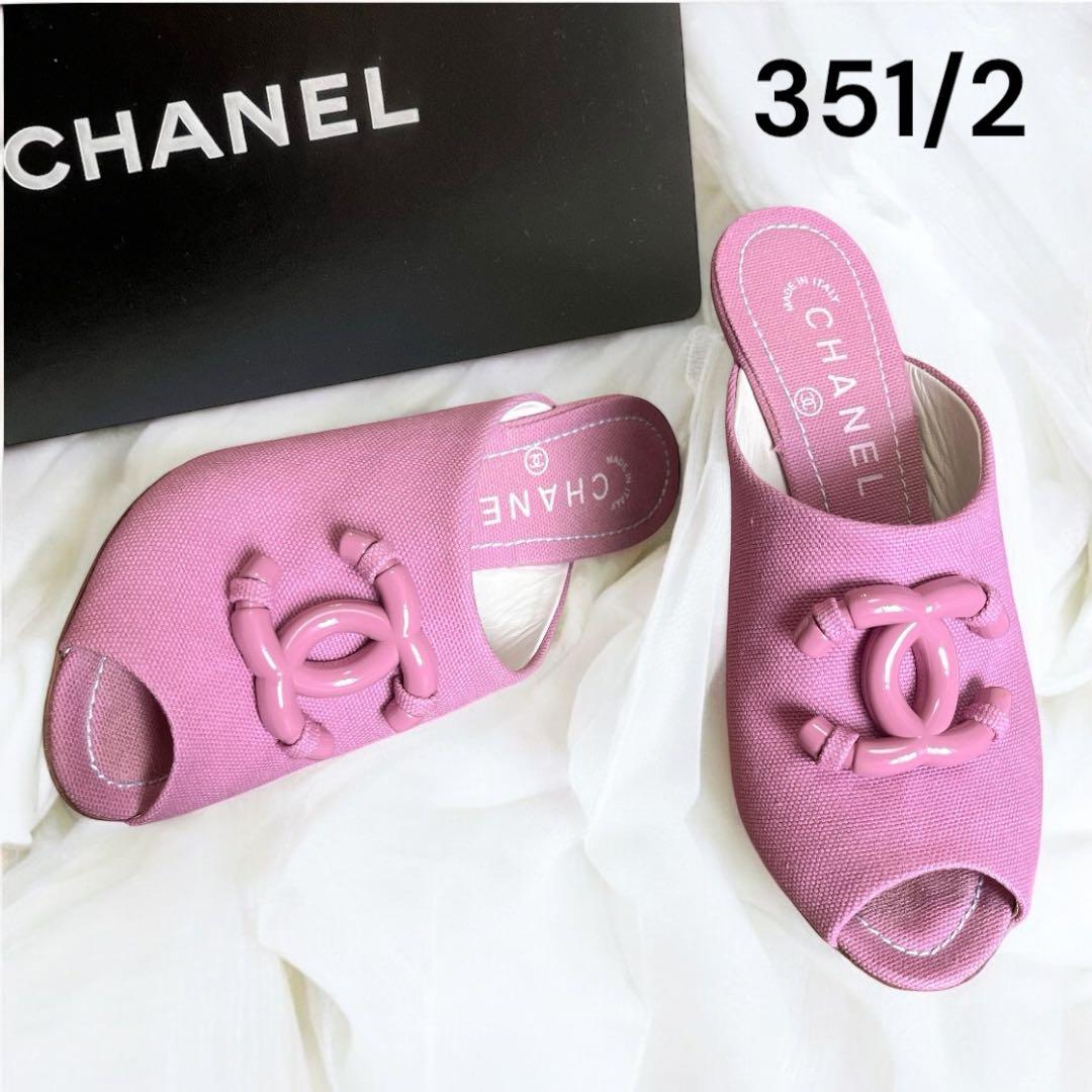 【極美品★付属品付】CHANEL ココマーク ミュール サンダル ピンク