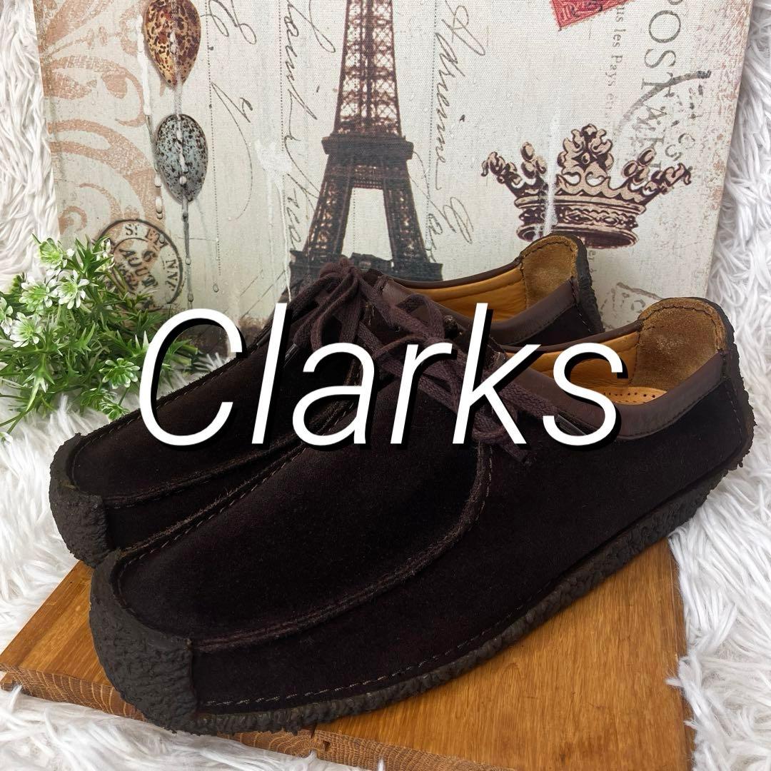 クラークス ナタリー　ワラビー　モカシン　スエード　ブラウン　ダークブラウン