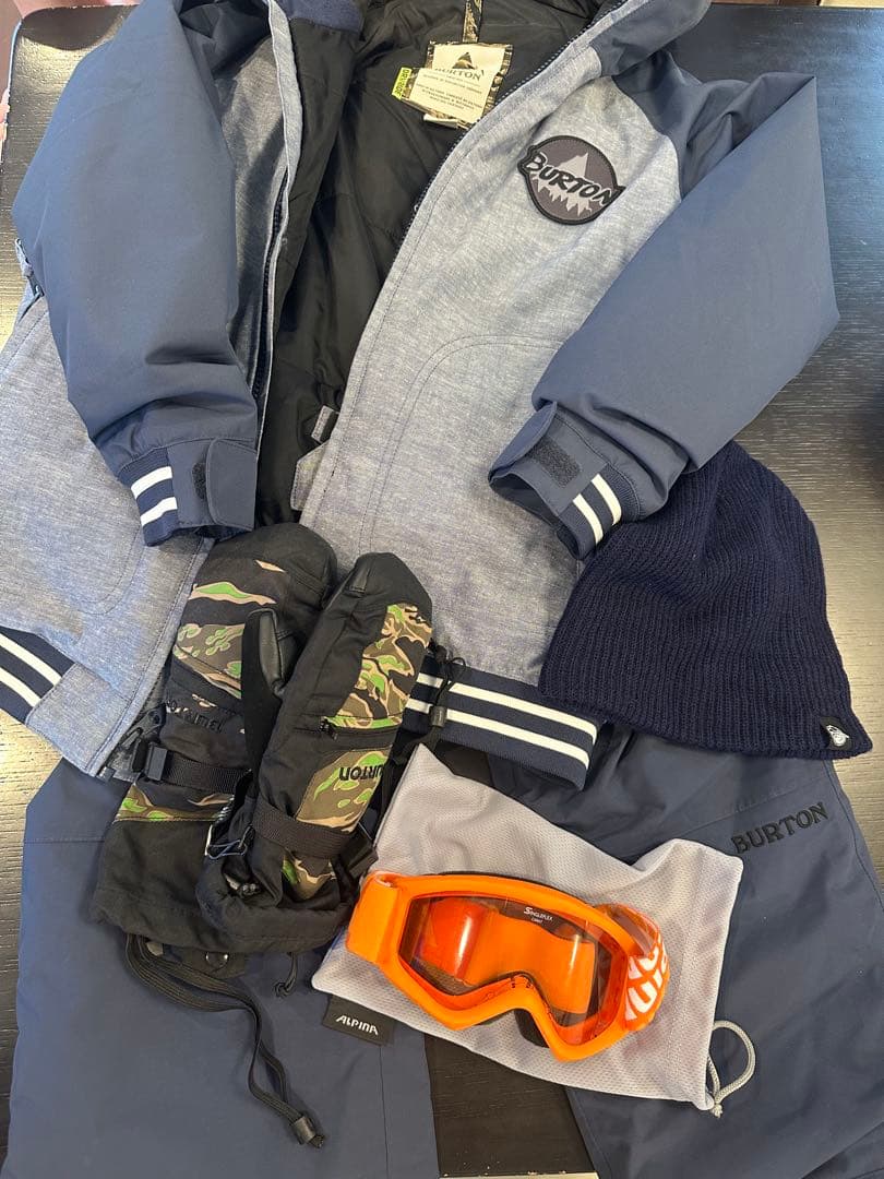 BURTON 子供用スキーウェアセット Sサイズ ネイビー/グレー