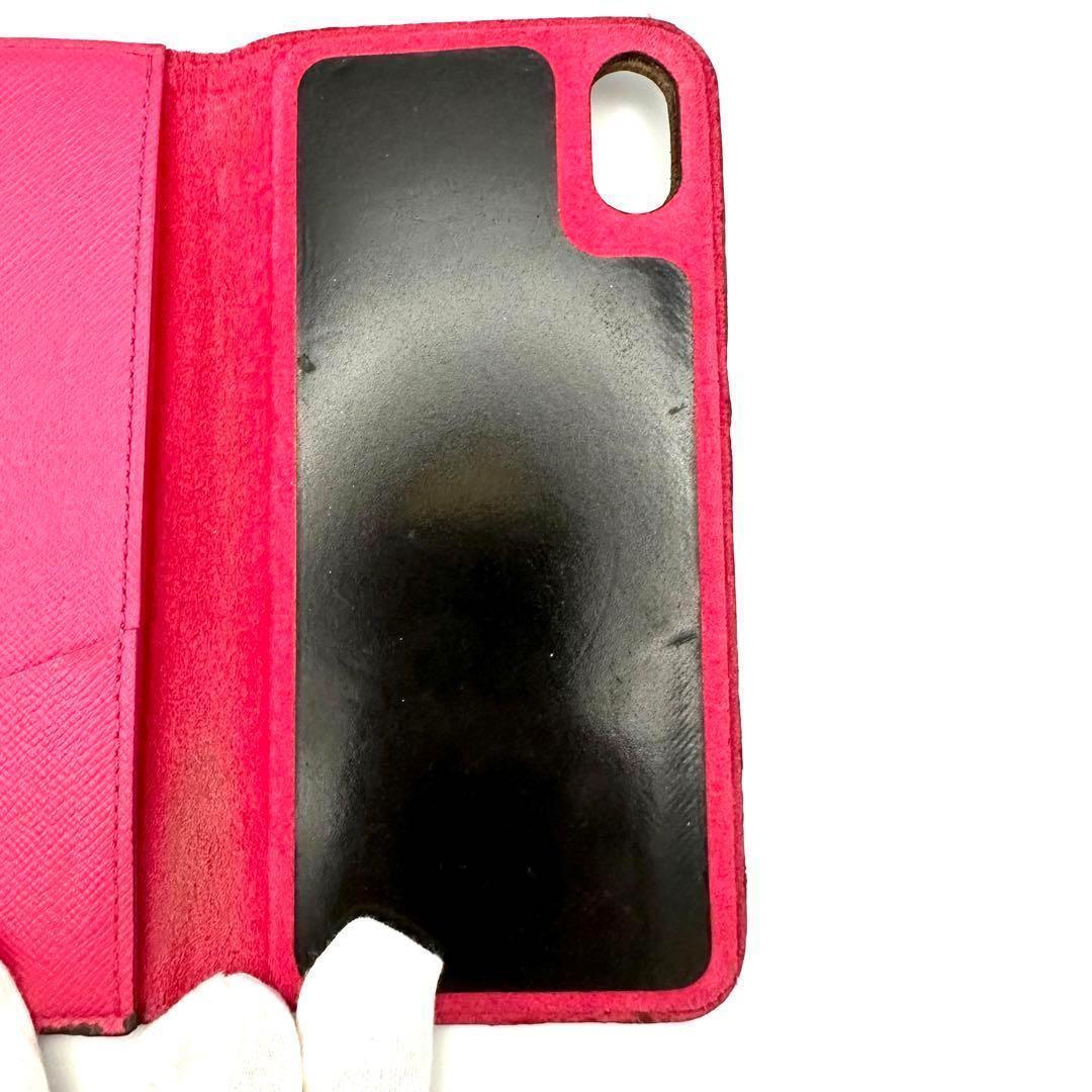 iPhone Xケース　ルイヴィトン　フォリオ　モノグラム　手帳型　ピンク