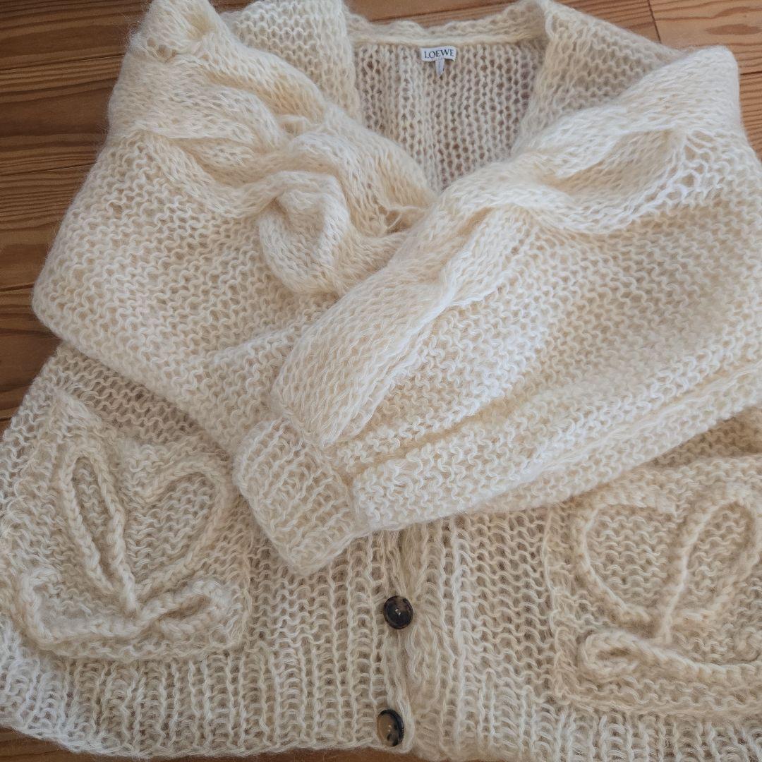 LOEWE ロエベ アナグラム モヘアニットカーディガン　XSサイズ