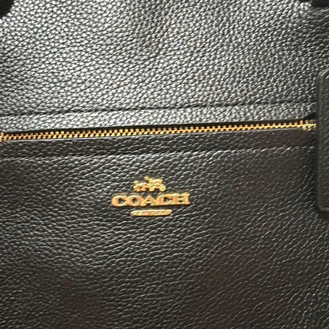 新品COACH 黒 レザー ハンドバッグ