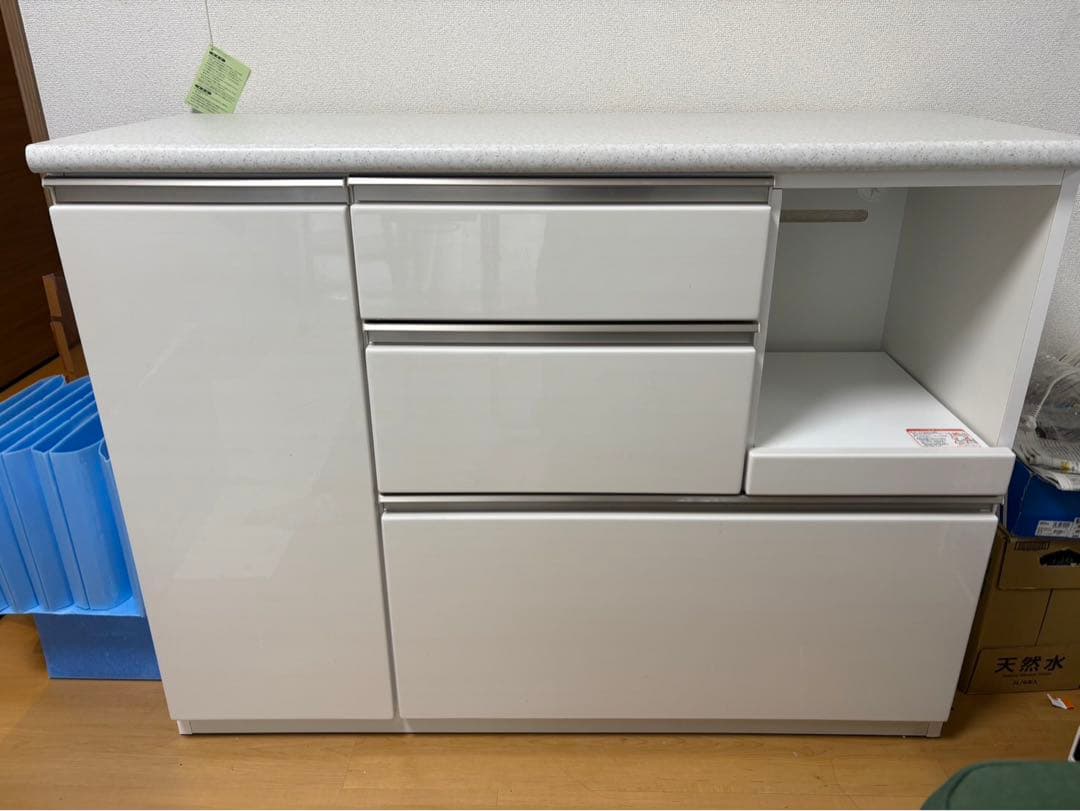 ニトリキッチンカウンター　アルミナ2 120CT WH